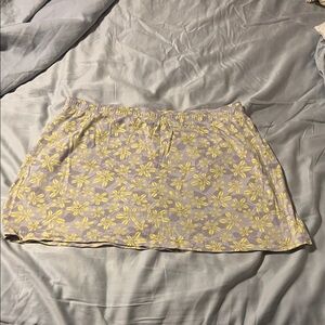 New York Laundry Yellow and Lavender Floral Mini Skort